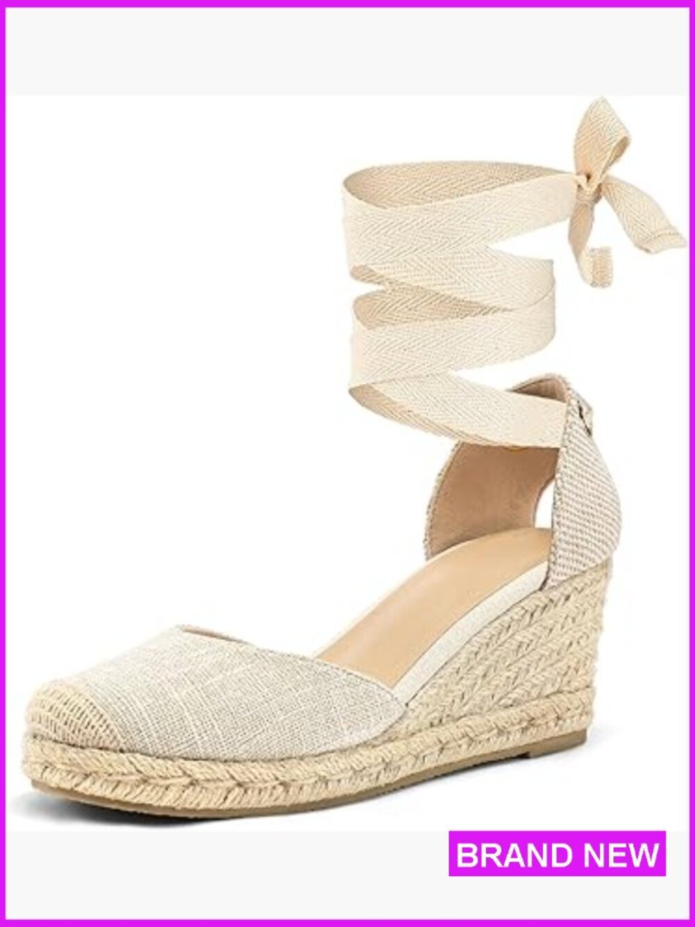 Espadrille Platform Wedge Sandals Closed Toe Ankle Strap Lace Up Summer Shoes